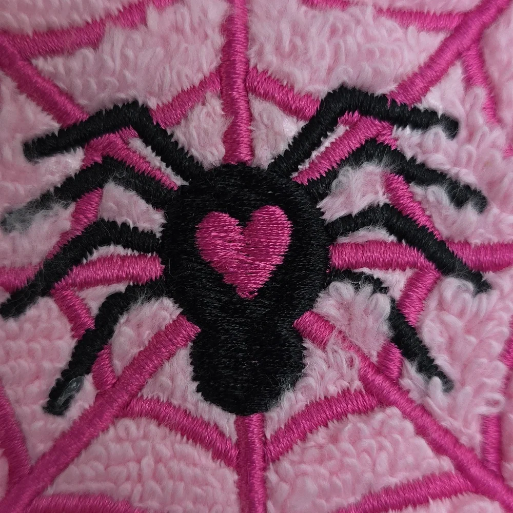 Betsey Johnson Pink Halloween Hand Towel Set Spider Web Heart Hot Pink NWT